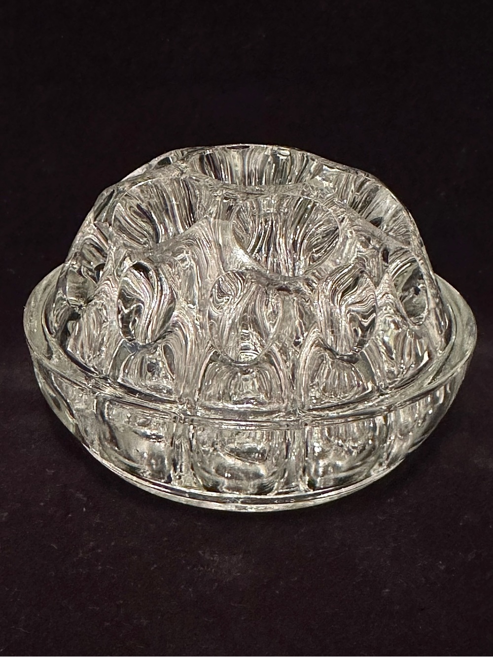 ✨💐 Large Vintage Solid Glass Flower Frog 19 Holes